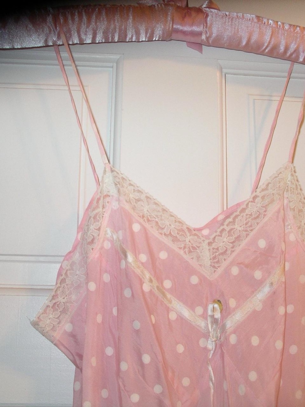 1930’s Pink Sheer Polka Dot Bias Cut Dress
